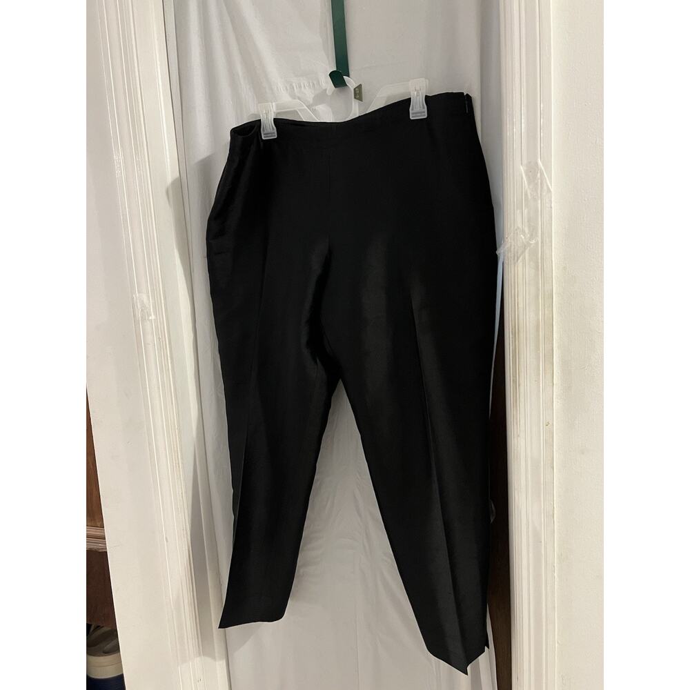 Talbots Signature Tapered Dress Pants Black Silk Wool Size 16 Women's